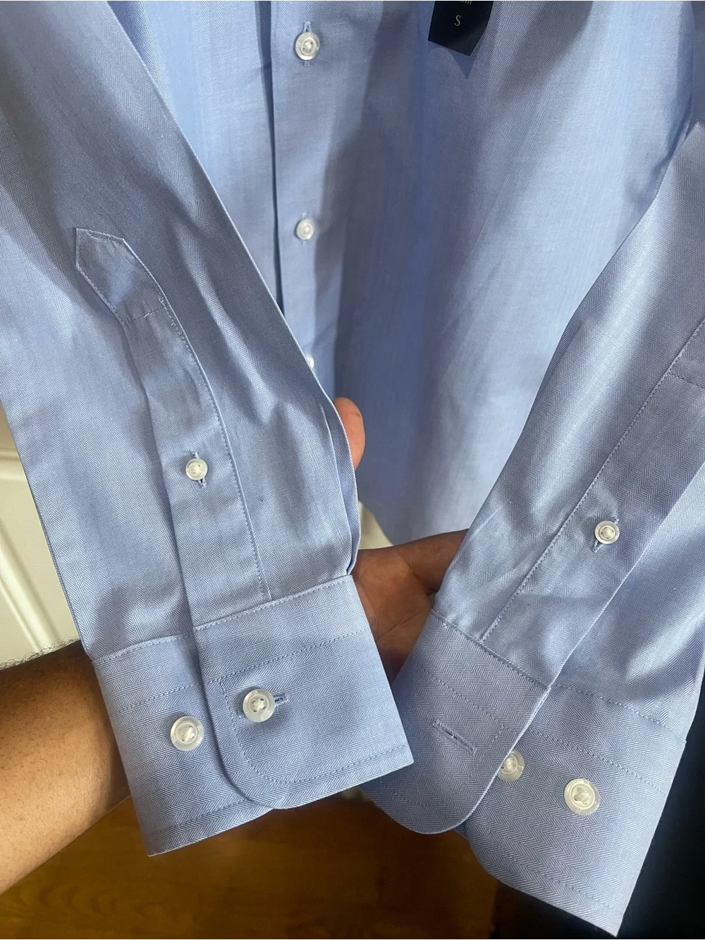 NWT Banana Republic Light Blue Men’s Slim Fit Dress Shirt - Spread Collar Sz S